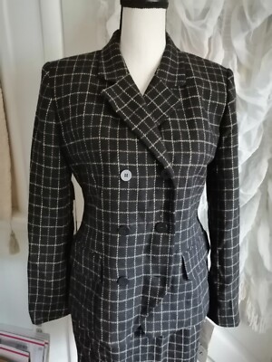 New Chaus Women 6 Wool Blazer Suit Jacket Double Breast Lined $158 Career Preppy