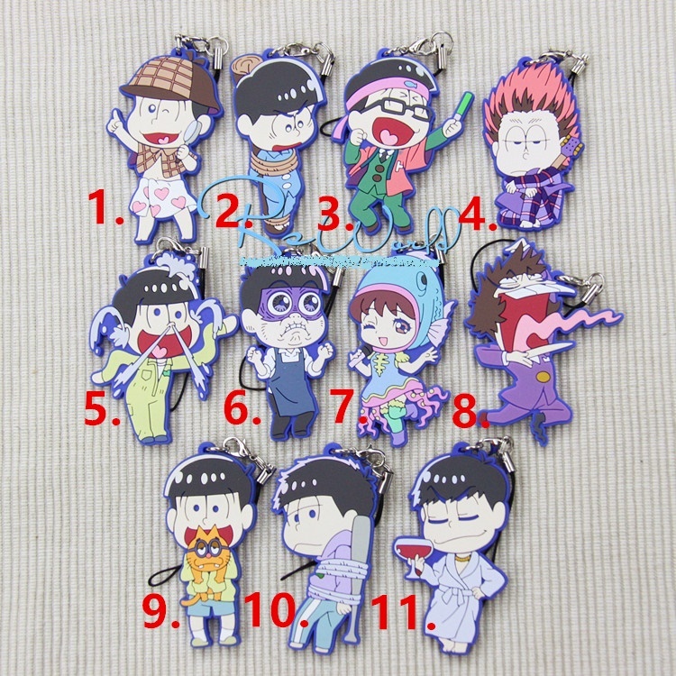 New Mr Osomatsu-san おそ松さん Special Keychain Rubber Phone Strap