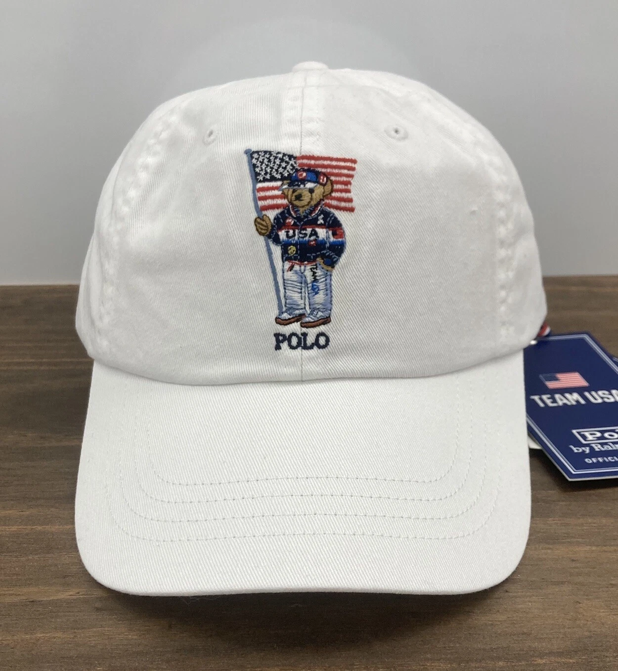 Polo Ralph Lauren Bear X Team USA Hat Cap White 2024 Summer Olympics Strapback