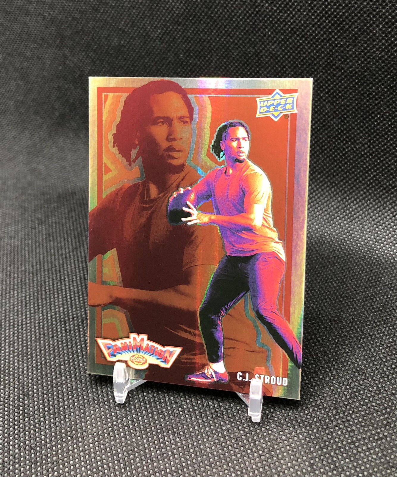 Tarjeta de novato 2023 Goodwin Champions CJ Stroud “ANIMACIÓN” SSP CASE HIT No. F-CS