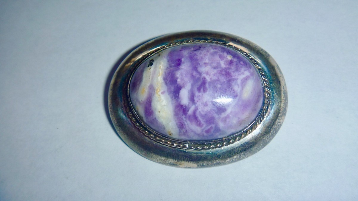 【希少】パラメヒコ　PARA MEXICO 26.5 Sterling silver 925 Taxco Mexico pin brooch purple signed TS-14