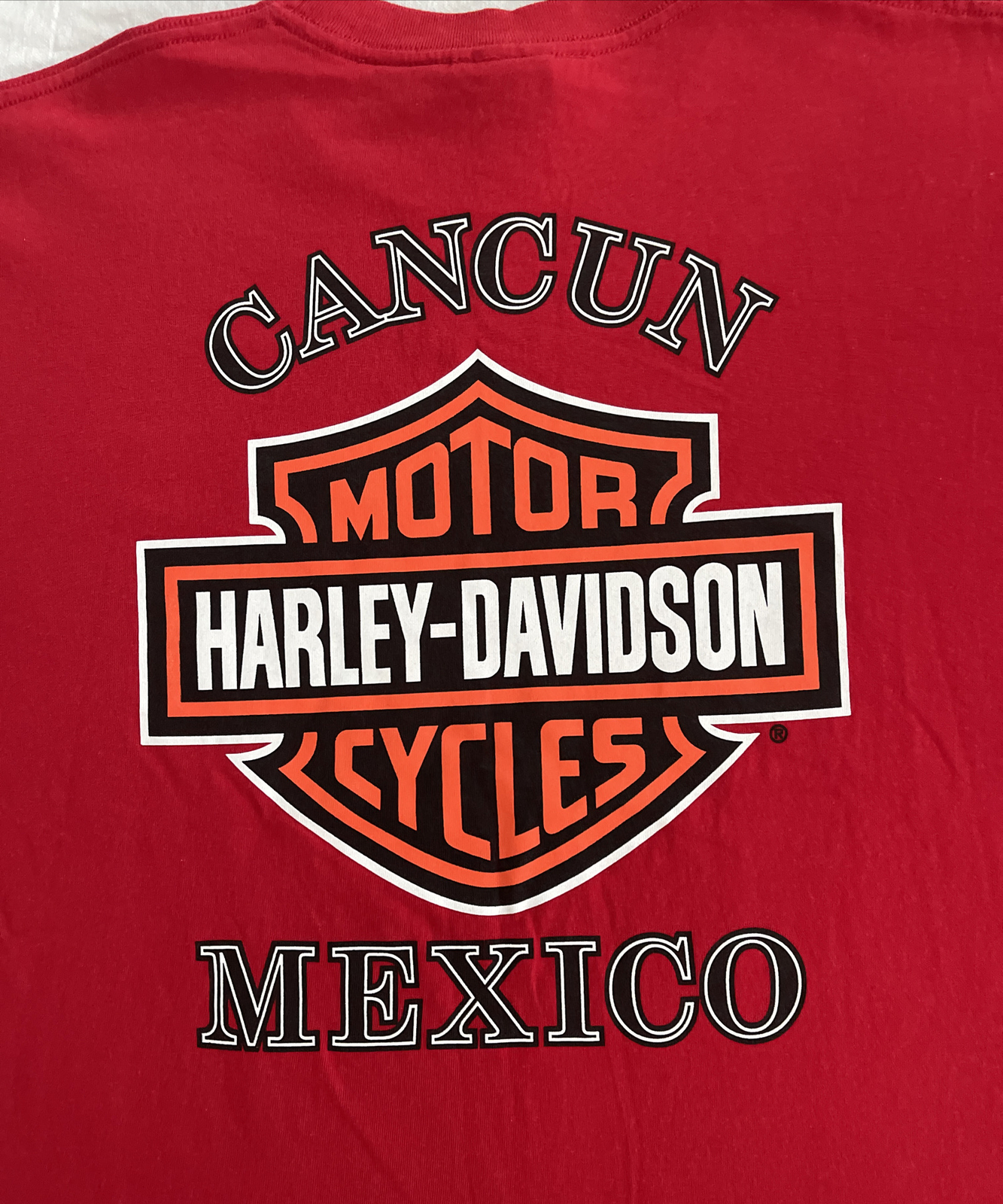 Harley Davidson CANCUN MEXICO TShirt RED Bar & Shiel… Gem