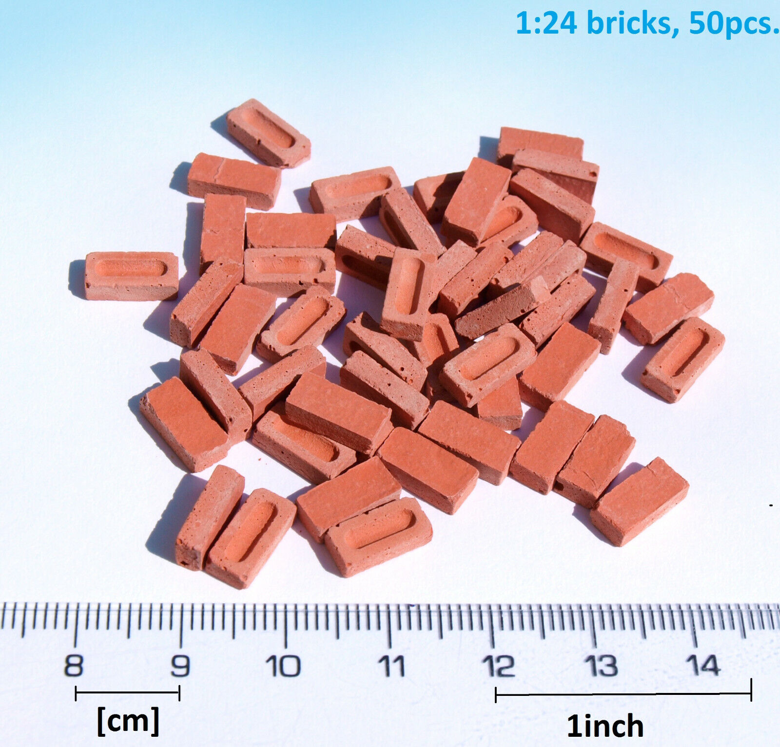 1:24 Miniature Bricks G scale 50pc Red model dollhouse diorama wargame modellbau