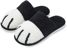 SINNO Cute Animal Slippers Women's Black/White
