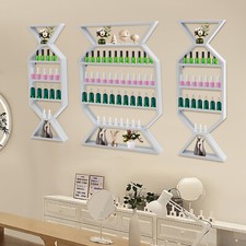 3Pcs Set White Nail Polish Wall Mount Rack stand Metal Organizer Display Holder
