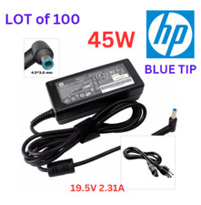 LOT 100 HP 45W blue tip laptop AC Adapter Power charger 19.5V 741727-001