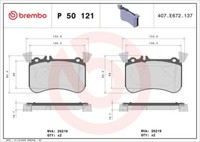 Brembo P 50 121 Bremsbelagsatz, Scheibenbremse