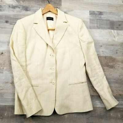 Tombolini Womens Blazer Jacket 100% Linen Italy Size 46 USA L Large