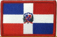 Republica Dominicana Flag Iron-On Patch Military Emblem Red Border 3