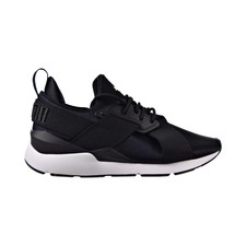 puma muse satin black trainers