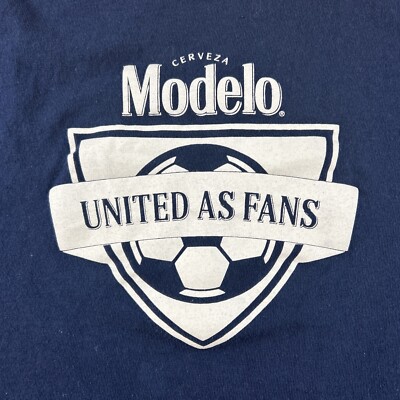 Modelo Shirt Mens Large Blue United As Fans Soccer Beer Cerveza Adult SKU3507