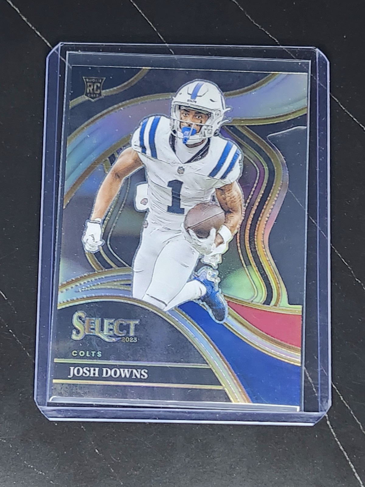 2023 Panini Select - Club Level Josh Downs #251 Black & Red Prizm Die-Cut (RC)