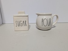 Rae Dunn Artisan Collection Scoop Sugar Bowl and Pour Creamer Set