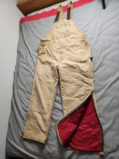 Vintage Carhartt Quilted Lined Canvas Overalls Mens Size 44x30 Brown R02 BRN USA