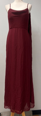 JJ's House Cabernet Cowl Floor-Length Bridesmaid Dress w/ Belt Size 8 90197