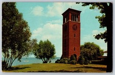 Chautauqua NY New York Miller Bell Tower Lake View 1970 Chrome Postcard