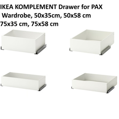 Neu IKEA KOMPLEMENT Schublade weiß für PAX Kleiderschrank Soft Closing Organizer 4 Größen