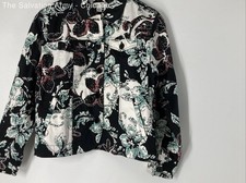 Coldwater Creek Womens Multicolor Floral Long Sleeve Button Front Jacket Size PS