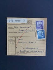 Bund Heuss Mi. 260, 263 auf Paketkarte gestempelt "Spetzerfehn &uuml;ber Aurich"