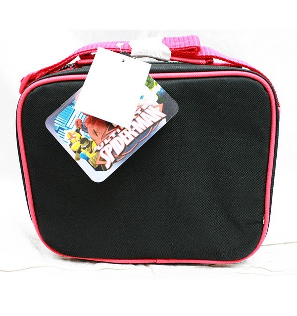 Lunch Bag - Marvel - Spiderman Black/Red Web Insulated Tote Case Boys NEW