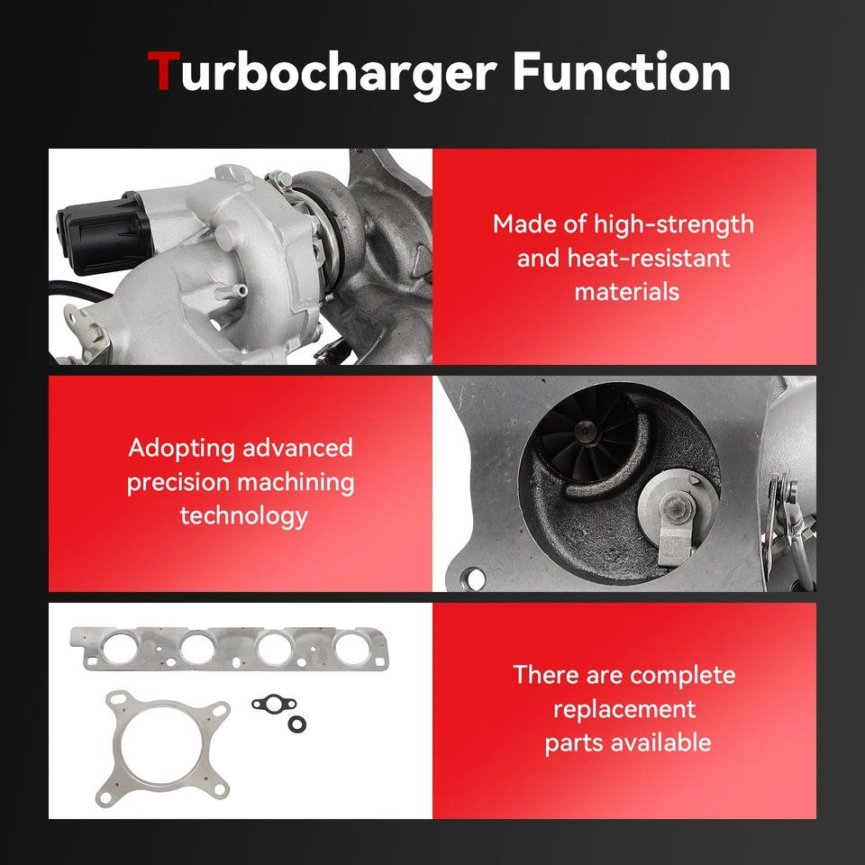 Upgrade Turbocharger For 2007 08-2009 Volkswagen Eos 2.0T Base Comfortline 2.0L Foto 3 de 4