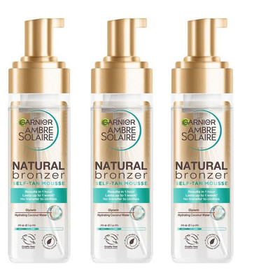 Garnier Ambre Solaire 3x Selbstbräunungs-Mousse Natural Bronzer, 200 ml