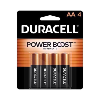 4-Card Duracell Coppertop AA Alkaline Batteries Carded