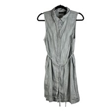 TAHARI Womens Sleeveless Striped Shirt Dress - Size 12