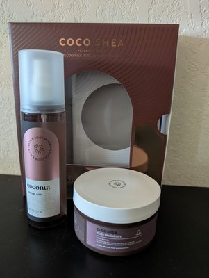 Bath & Body Works COCO SHEA Body Butter & Perfume Mist Coconut Gift Set New
