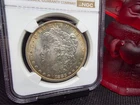 1883 Morgan Silver Dollar $1 NGC MS63 Monster Peripheral Rainbow Toned Coin