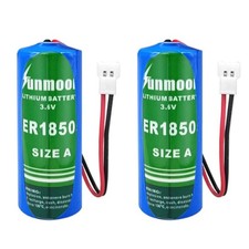 2PCS ER18505 3.6V 4000mAh A PLC Replacement Battery with 51005 White Plug