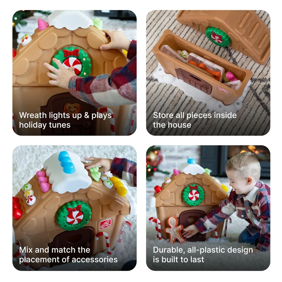 Интерактивный рождественский игровой набор Step2 My First Gingerbread House-Light-Up, 20 шт. - Изображение 3 из 4