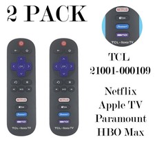 2 Pack New Original TCL 21001-000109 Smart TV Remote Controls Netflix Disney