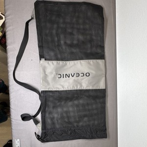 Oceanic Mesh Gear Bag Black Drawstring Scuba Diving Snorkeling, 29x14 in