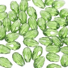 8mm Faceted Glass Beads, 200 Pcs Green Bicone Birthstone Bead