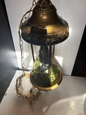 VINTAGE Creators GRIST MILL WATER WHEEL Hanging Mineral Oil Rain Lamp 36” Swag