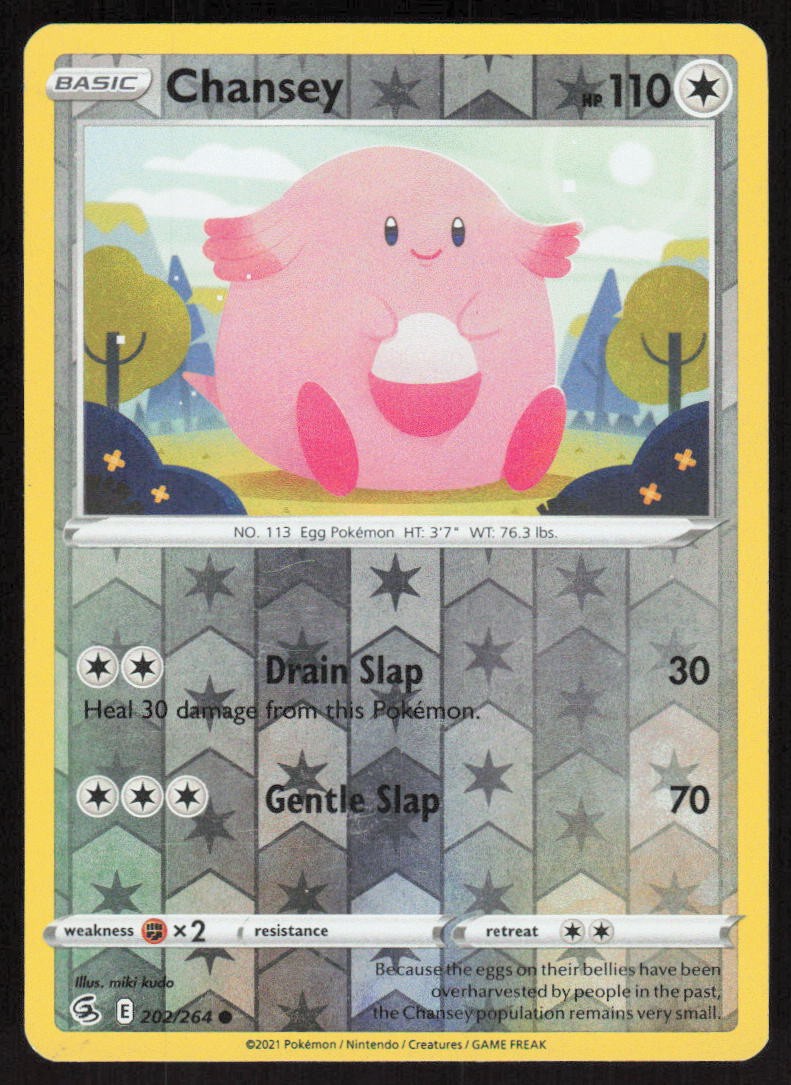Pokemon Chansey Common 202/264 SWSH08: Fusion Strike Reverse Holofoil NM
