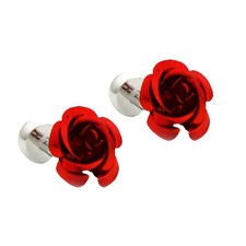 Brass Cufflinks for Men Roses Flowers Romantic Valentine\'s