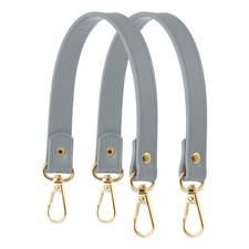14" Leather Purse Strap Replacement Silver Buckle Handbag 2 Pack, Light Grey 
