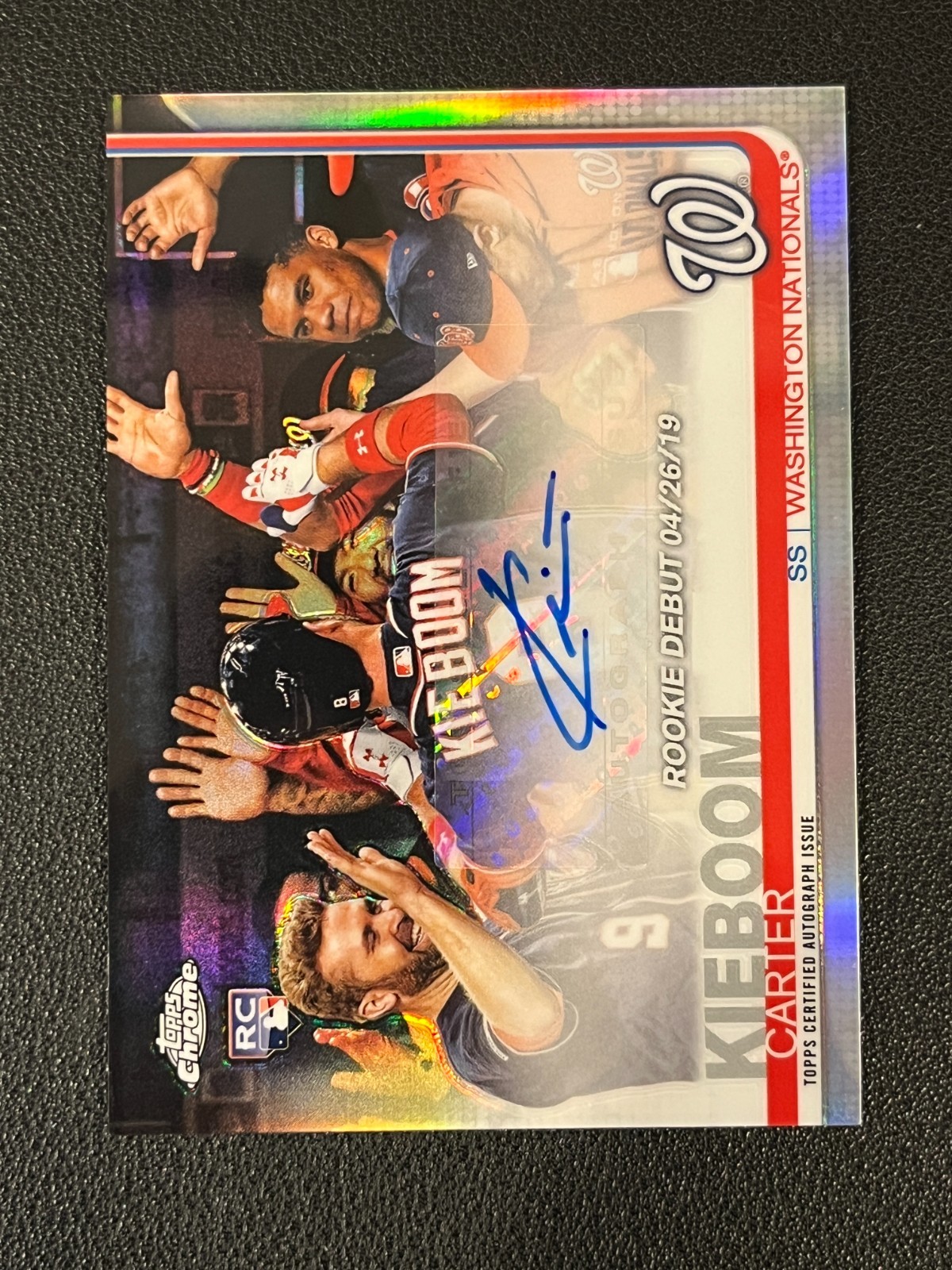 Carter Kieboom 2019 Topps Chrome Update Auto Rookie Debut Refractor Nationals