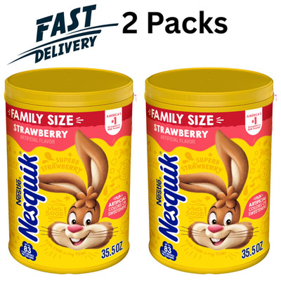 Nestle Nesquik Strawberry Flavor Powder Drink Mix, 35.5 oz - 2 Packs