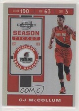 2019-20 Panini Contenders Optic Season Ticket Silver Prizm CJ McCollum #40 s3g