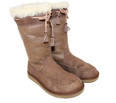 UGG Boots 5123 ATLC Suburb Suede Leather Sheepskin Lined Winter Sz 7 US / 38 EU