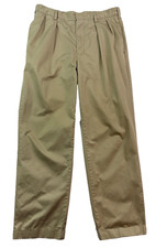vtg Y2K Tommy Hilfiger 34x32 khaki tan pleated cotton dress pants cuffed mens