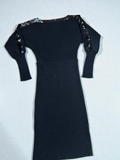 Marc New York Marc Andrew Sweater Knit Black Dress W Sequins Size XS