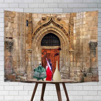 Medieval Castle For Action Figure Background Backdrop Diorama Doll House Curtain