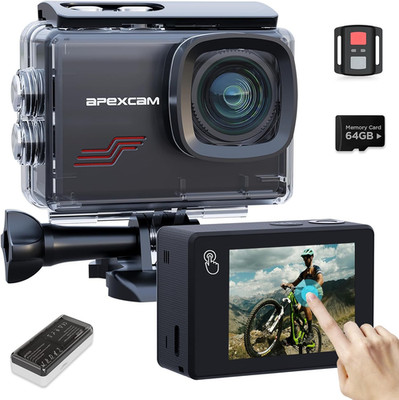 Apexcam M80Pro Mit 64G Karte Action Cam 4K60FPS 64MP WLAN Sportskamera Unterwass