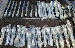 50 Piece Alvin STERLING SILVER Flatware Set Della Robbia Pattern Antique Estate