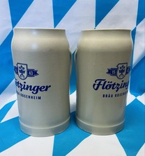 2x Steinkrug Masskrug F&ouml;tzinger Br&auml;u Rosenheim Bavaria Beer Bayern | 1,0L neu