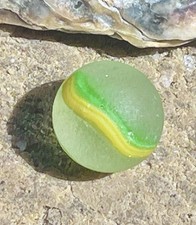 Genuine Surf Tumbled Sea Marble Green and Yellow found in the Caribbean